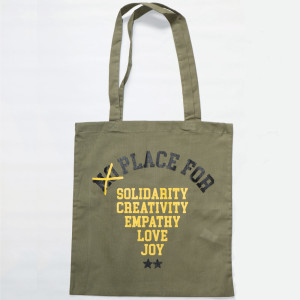 Audiolith - Solidarity Bag oliv gr&uuml;n-gelb