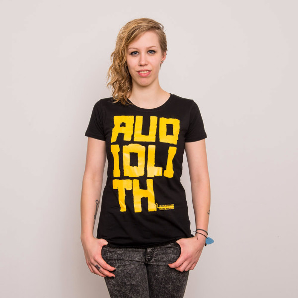 Audiolith - Blockrolle Tailliertes Shirt schwarz-gelb