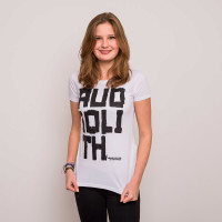 Audiolith - Blockrolle Tailliertes Shirt wei&szlig;-schwarz XL