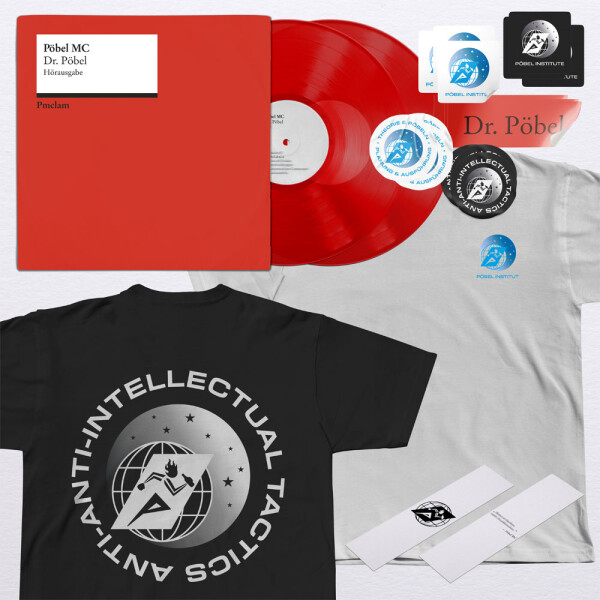 Pöbel MC - Dr. Pöbel 12" Vinyl Shirt Bundle rot transparent 2xLP