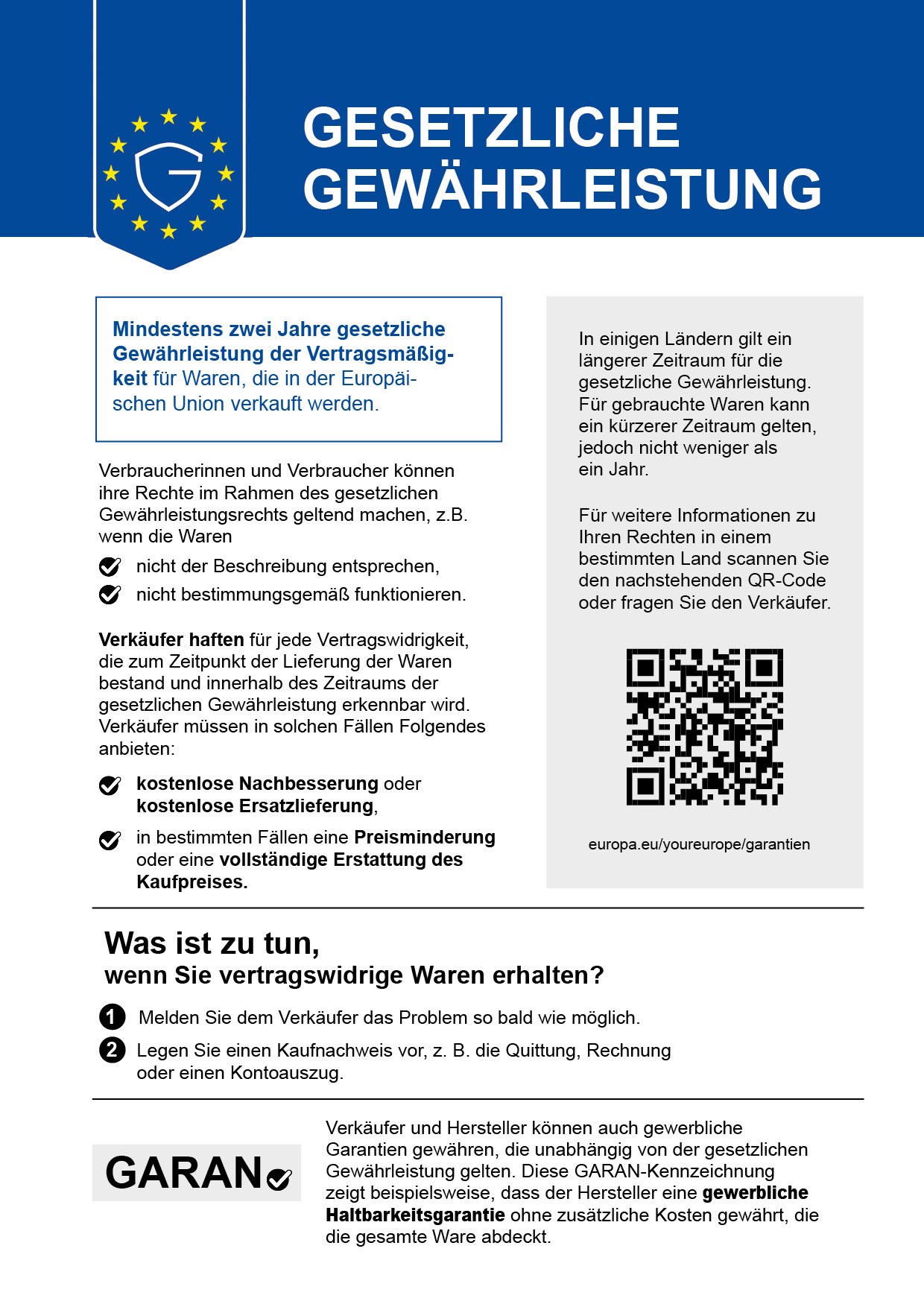 Gesetzliche Gewährleistung